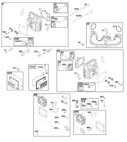 Cylinder Head Group Diagram and Parts List for 40N877-0028-B5  Briggs and Stratton Engine
